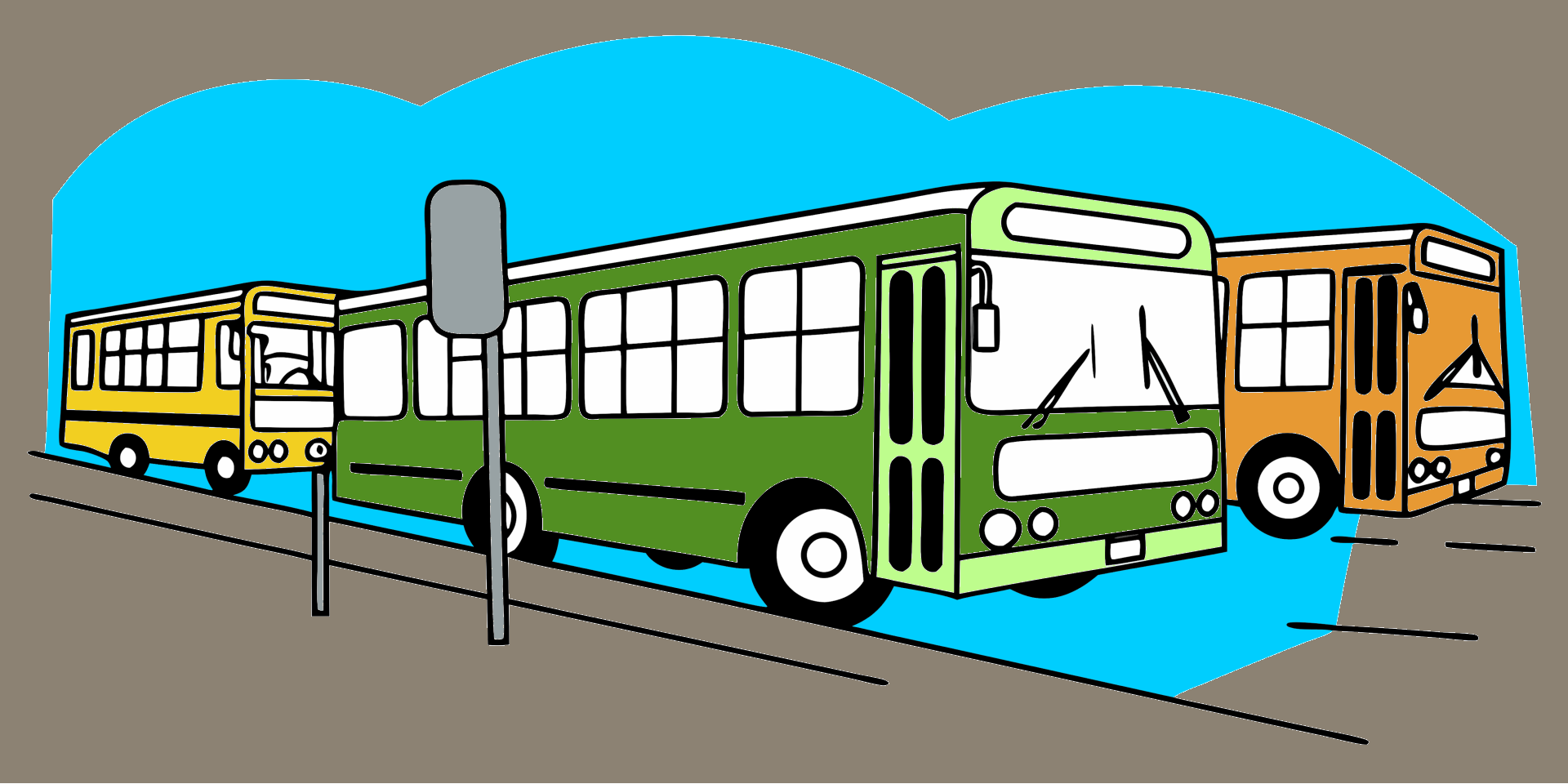three buses