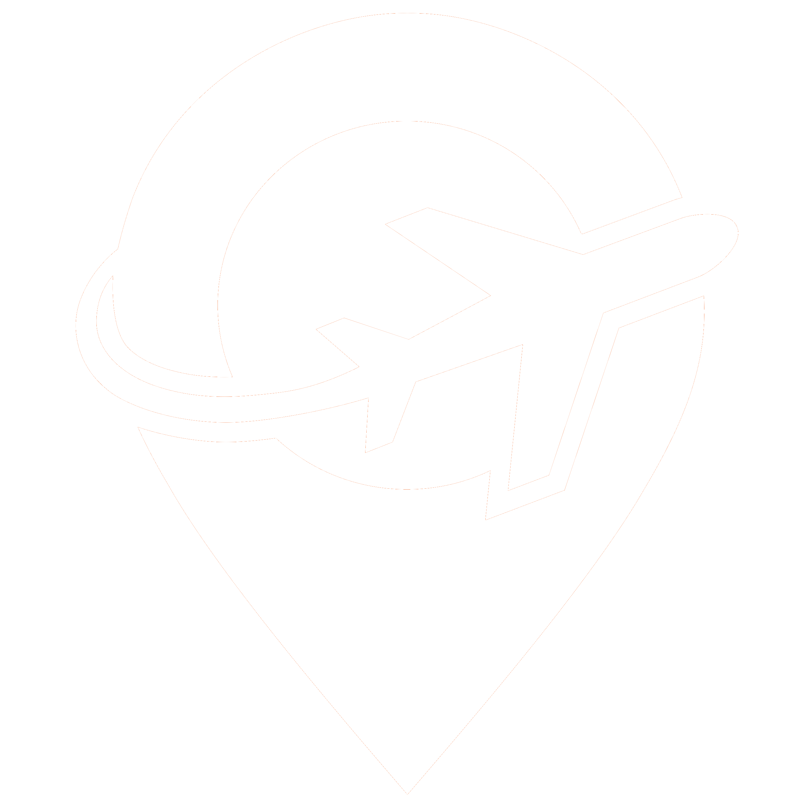 airplane and location marker